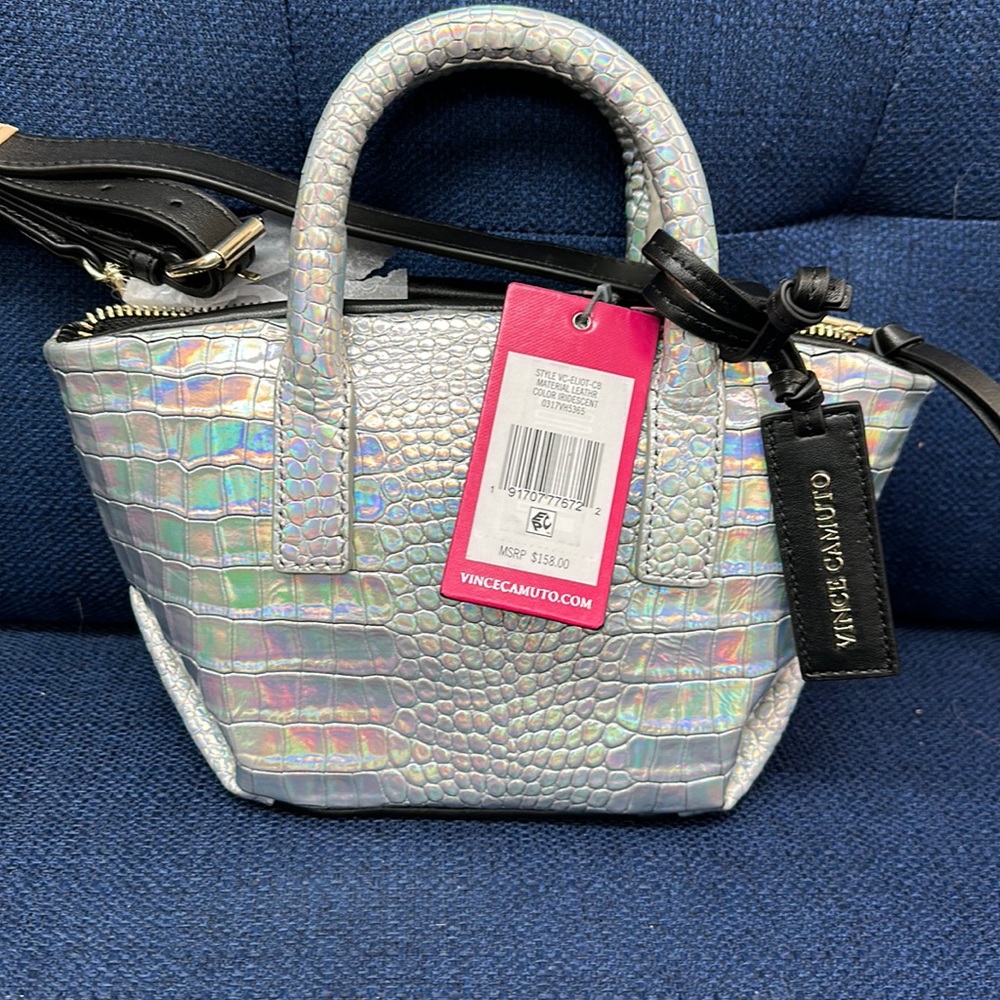 Silver Leather Metallic crossbody bag